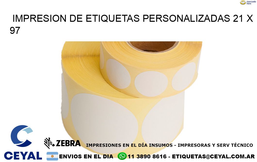 IMPRESION DE ETIQUETAS PERSONALIZADAS 21 x 97