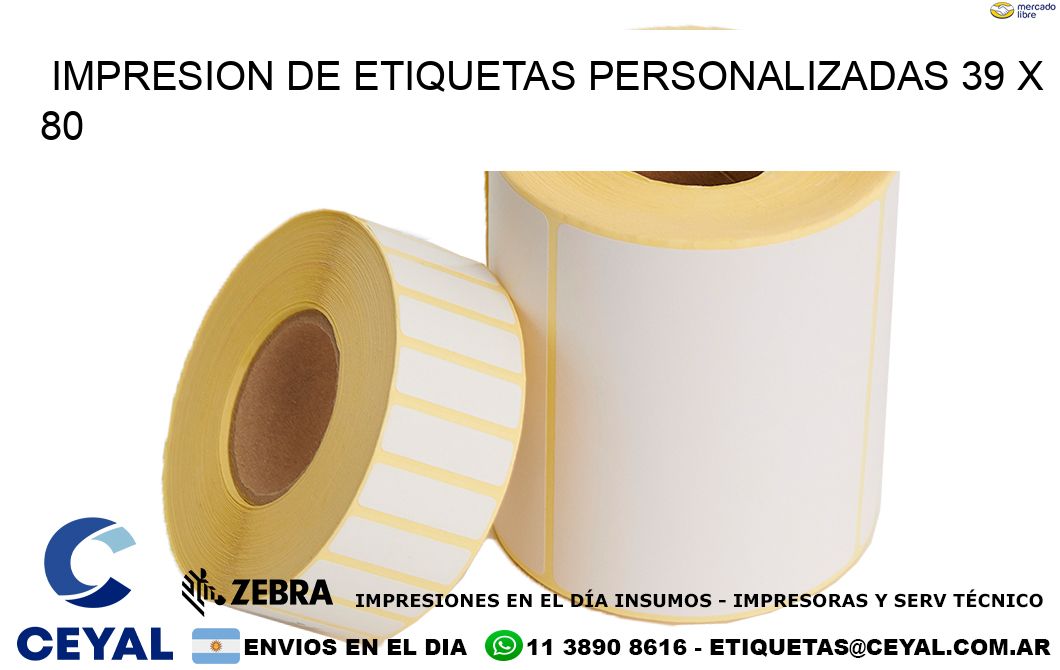 IMPRESION DE ETIQUETAS PERSONALIZADAS 39 x 80