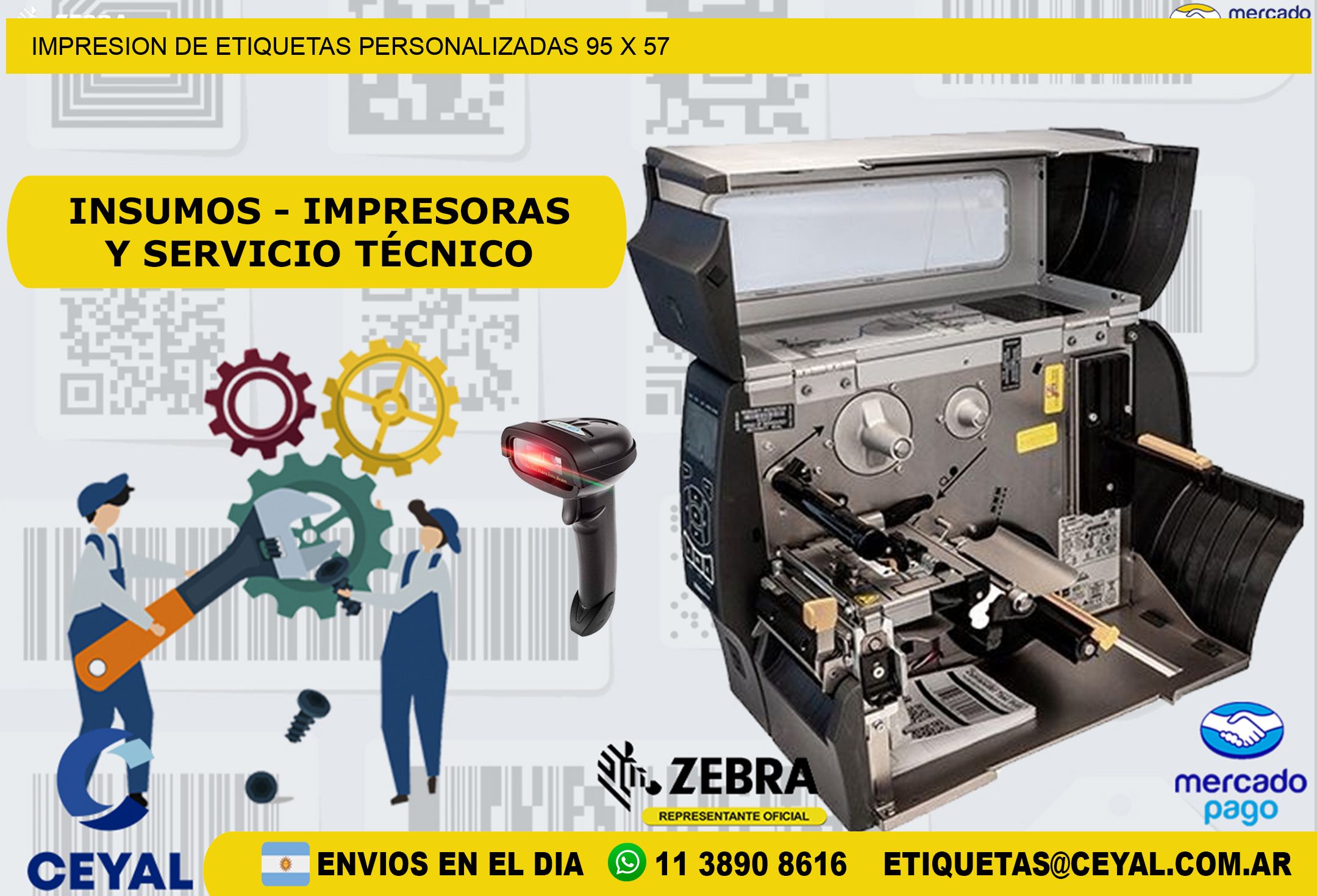 IMPRESION DE ETIQUETAS PERSONALIZADAS 95 x 57