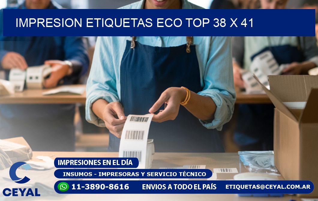 IMPRESION ETIQUETAS ECO TOP 38 x 41