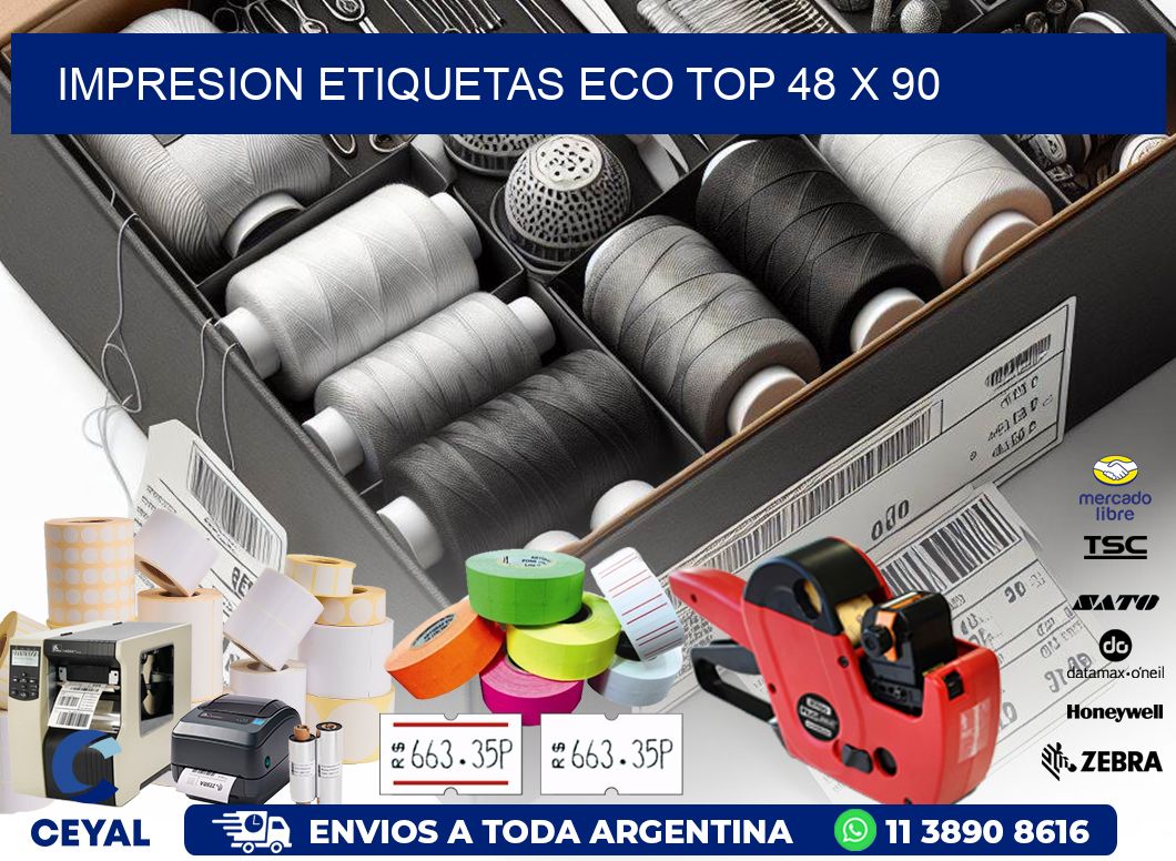 IMPRESION ETIQUETAS ECO TOP 48 x 90