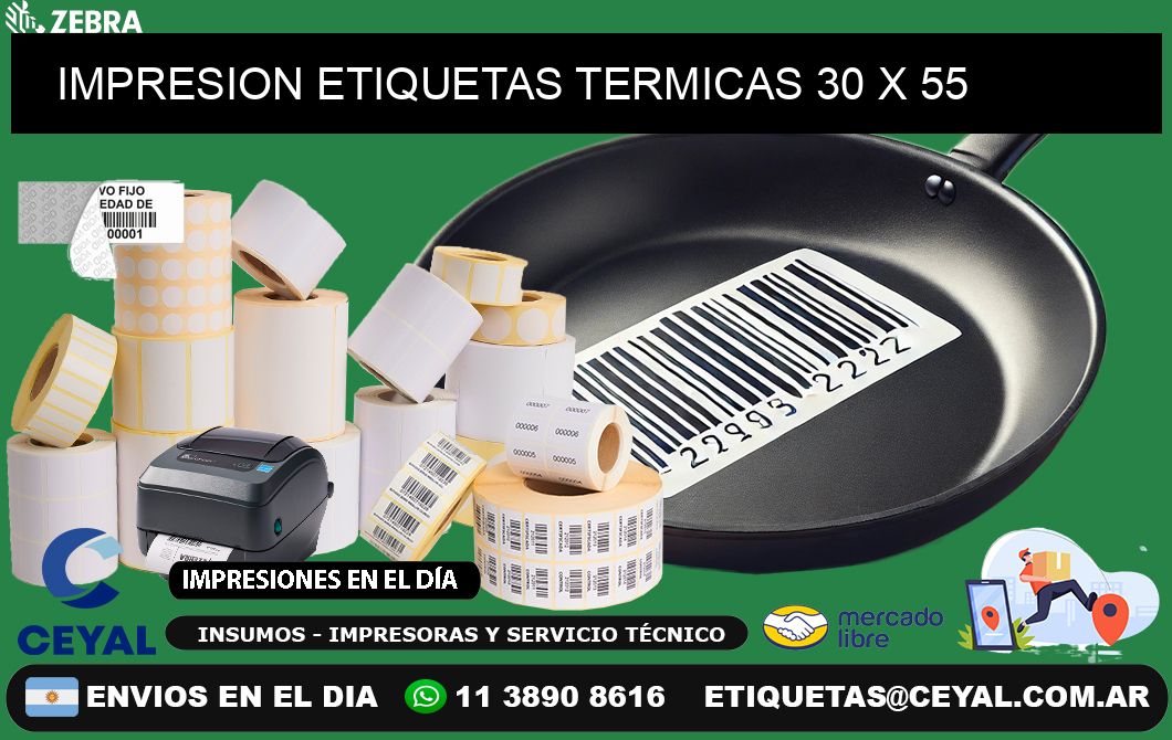 IMPRESION ETIQUETAS TERMICAS 30 x 55