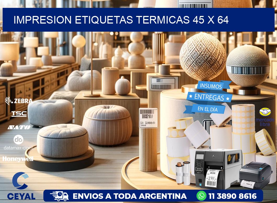 IMPRESION ETIQUETAS TERMICAS 45 x 64