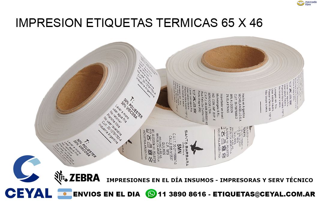 IMPRESION ETIQUETAS TERMICAS 65 x 46