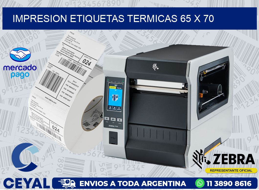 IMPRESION ETIQUETAS TERMICAS 65 x 70