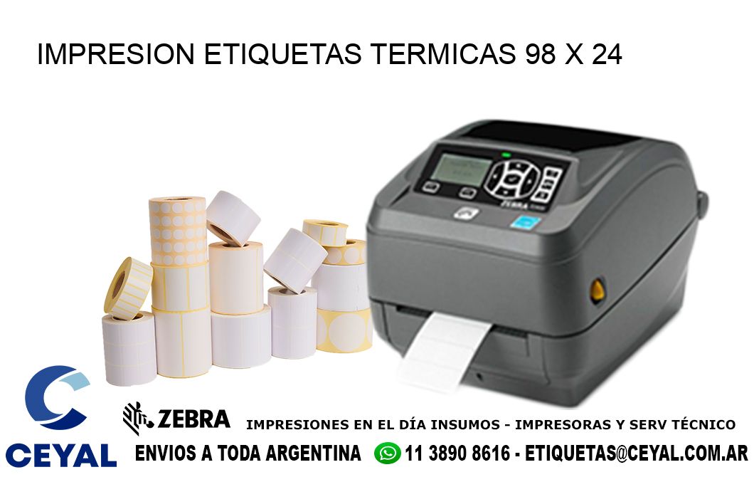 IMPRESION ETIQUETAS TERMICAS 98 x 24