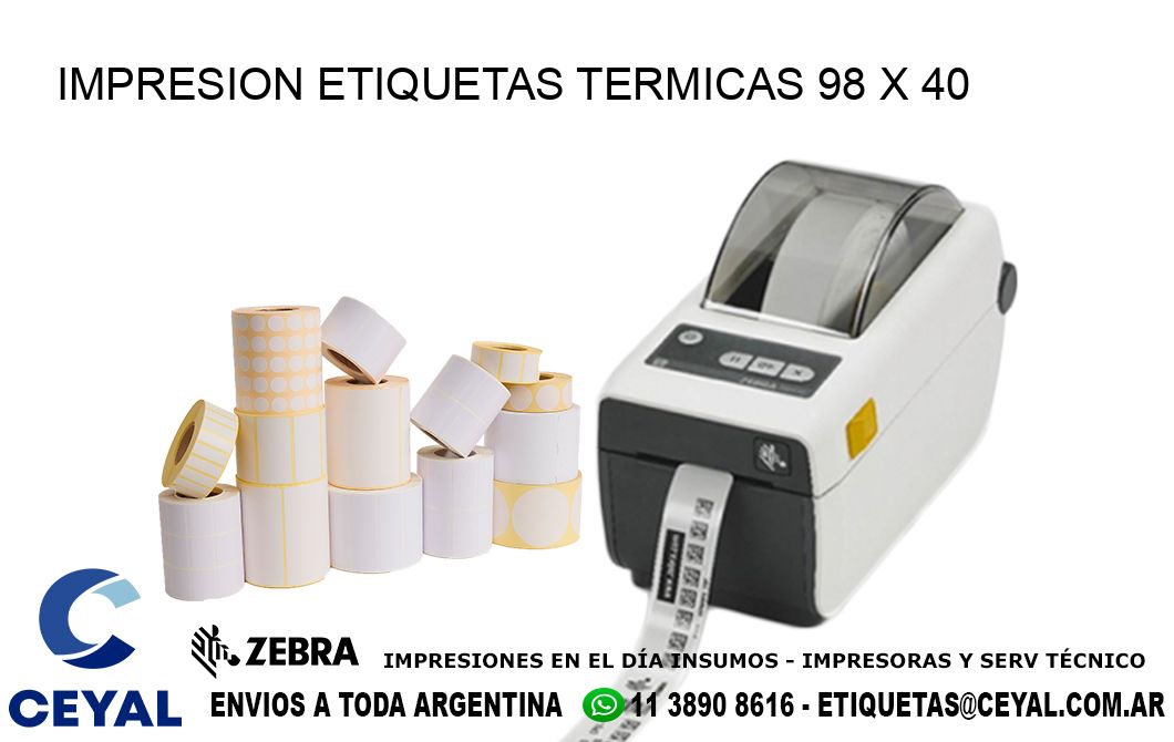 IMPRESION ETIQUETAS TERMICAS 98 x 40