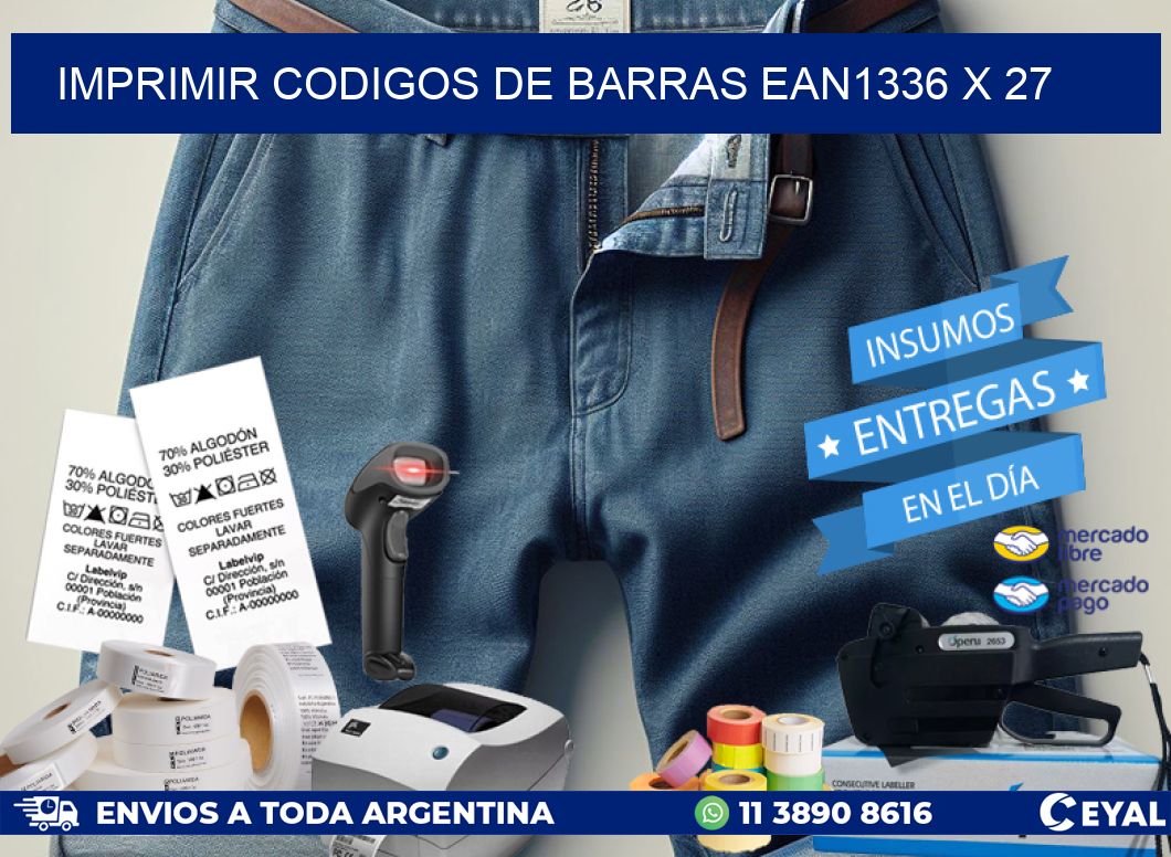 IMPRIMIR CODIGOS DE BARRAS EAN1336 x 27