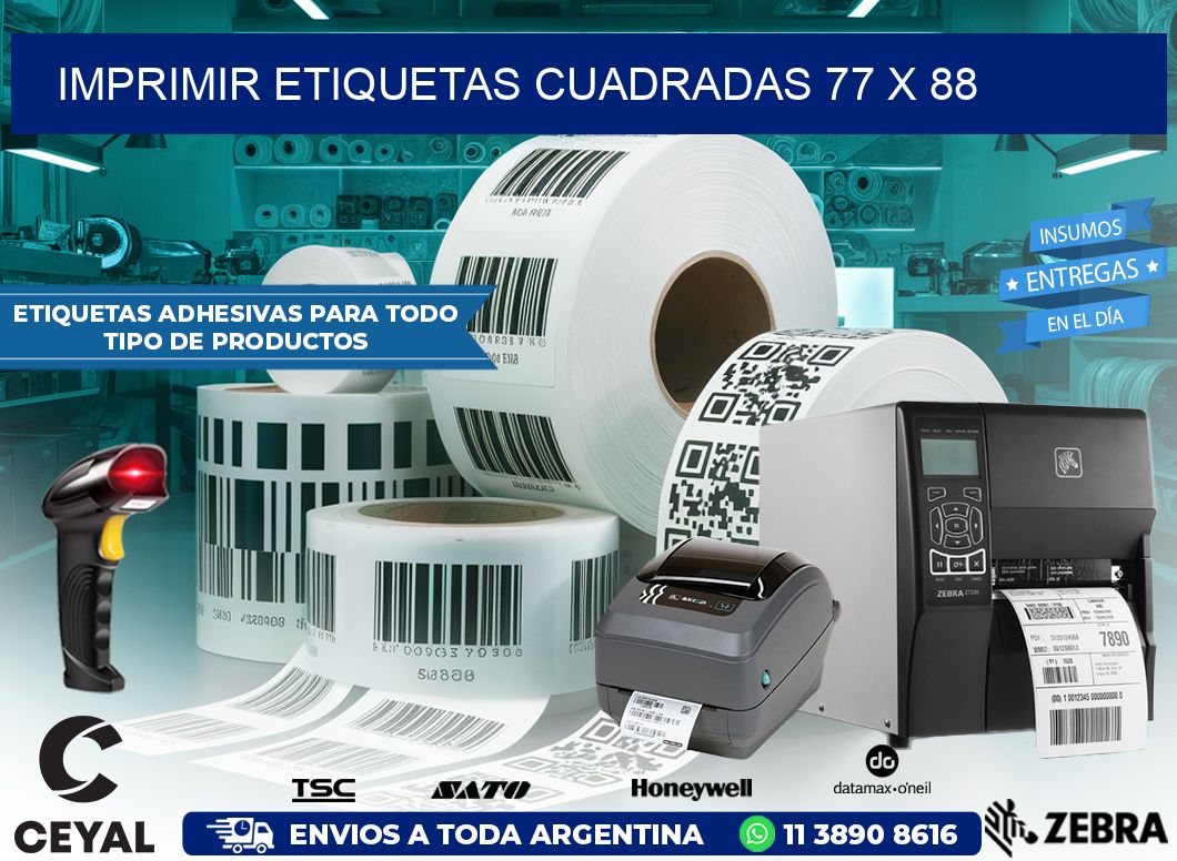 IMPRIMIR ETIQUETAS CUADRADAS 77 x 88