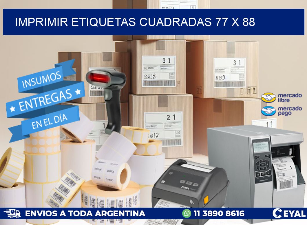 IMPRIMIR ETIQUETAS CUADRADAS 77 x 88