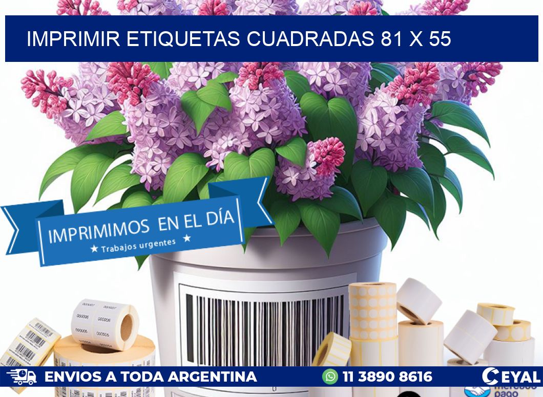 IMPRIMIR ETIQUETAS CUADRADAS 81 x 55