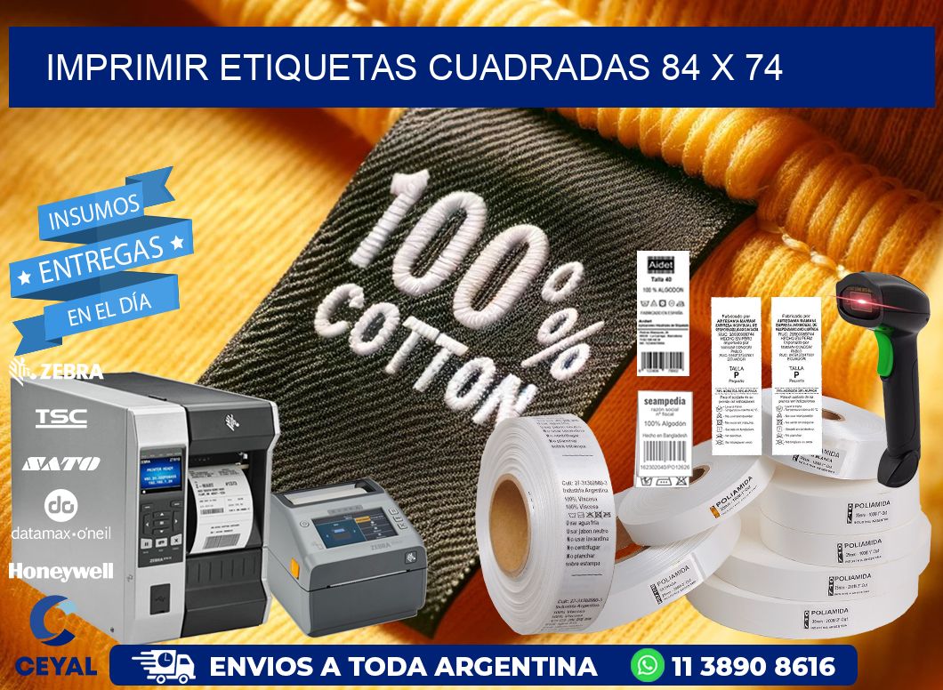 IMPRIMIR ETIQUETAS CUADRADAS 84 x 74