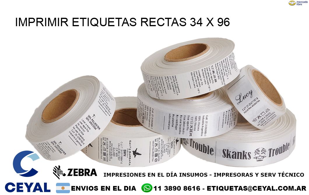 IMPRIMIR ETIQUETAS RECTAS 34 x 96