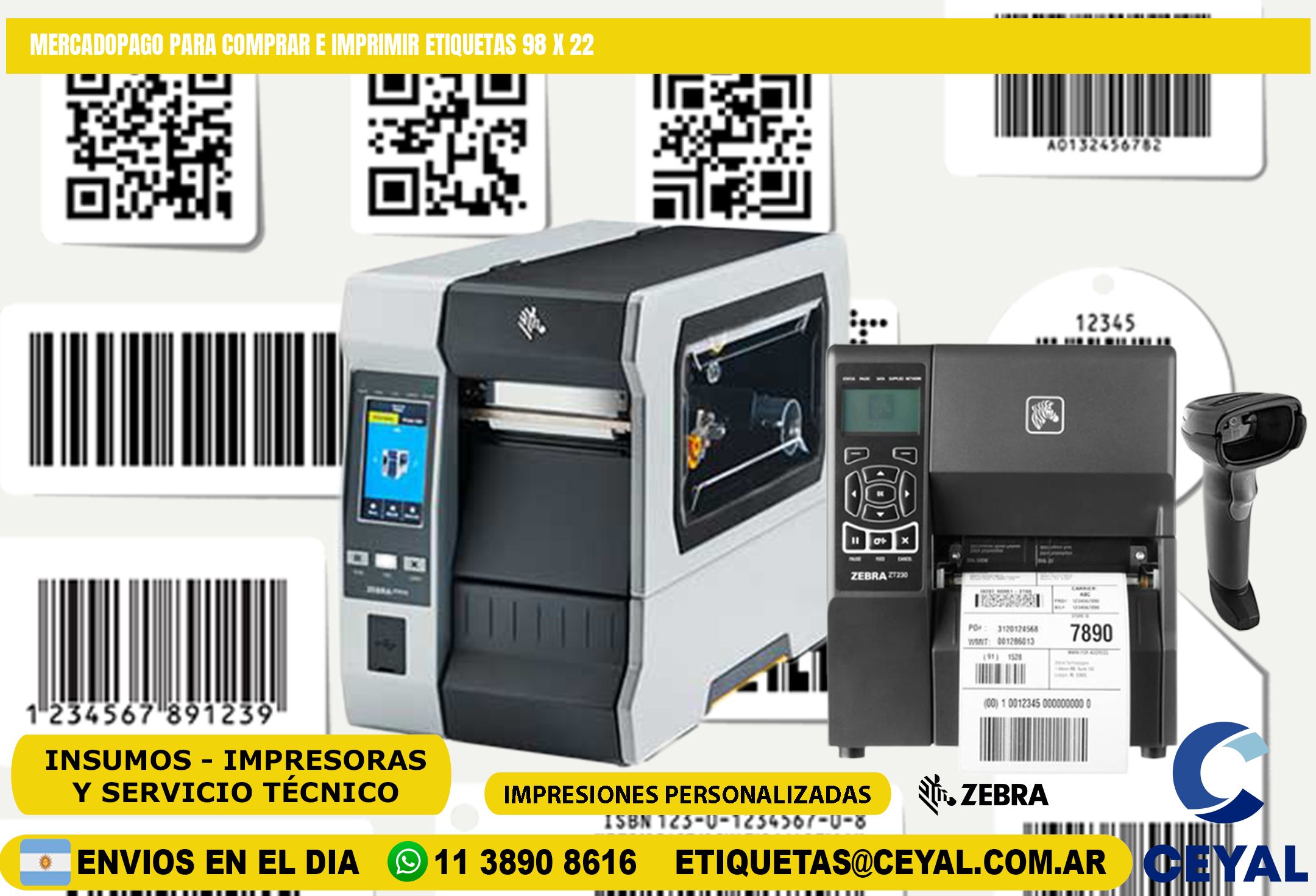 MERCADOPAGO PARA COMPRAR E IMPRIMIR ETIQUETAS 98 x 22