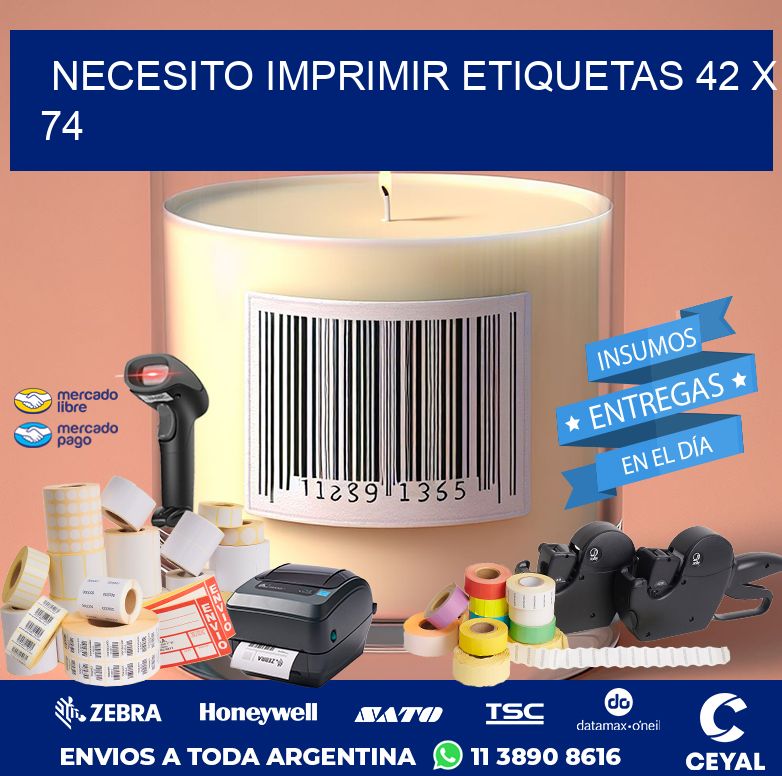 NECESITO IMPRIMIR ETIQUETAS 42 x 74