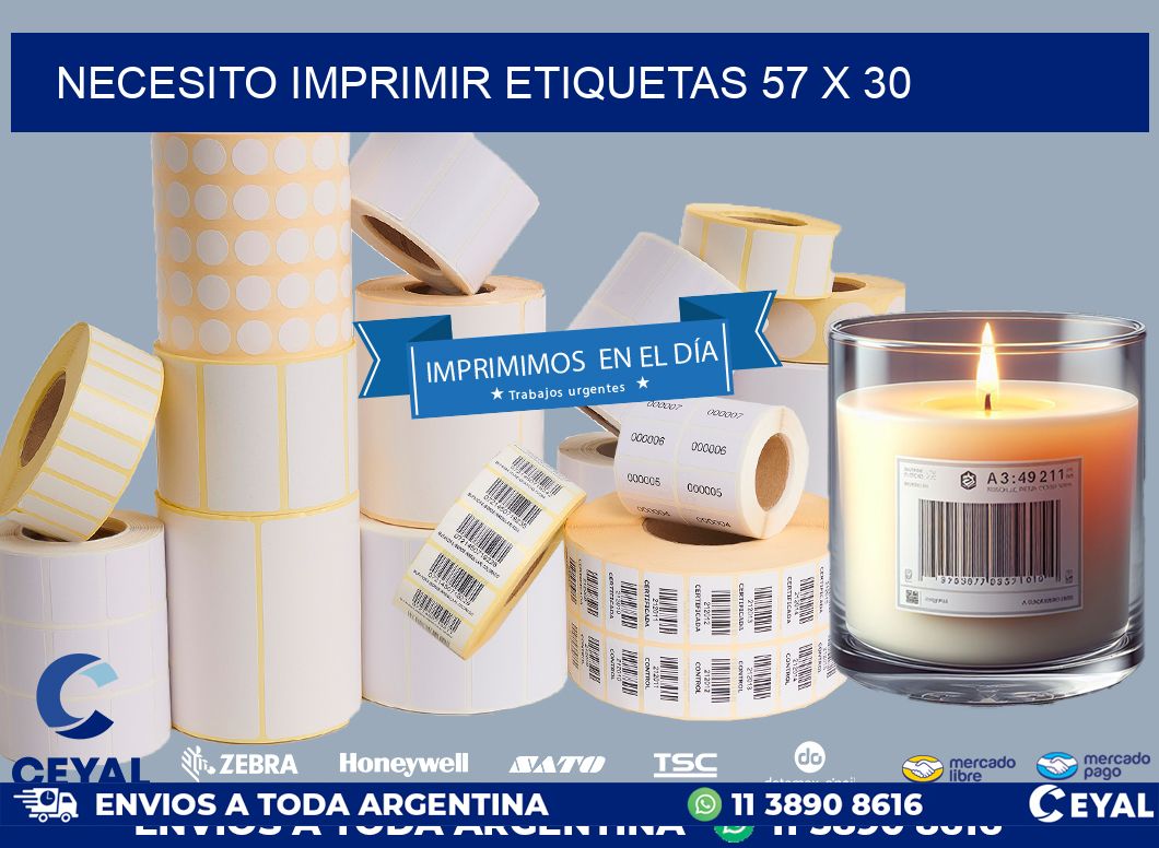 NECESITO IMPRIMIR ETIQUETAS 57 x 30