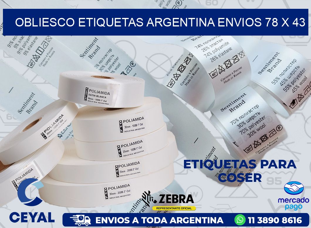 OBLIESCO ETIQUETAS ARGENTINA ENVIOS 78 x 43