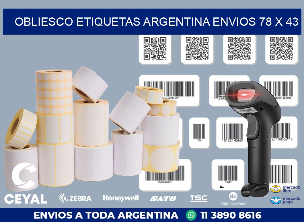 OBLIESCO ETIQUETAS ARGENTINA ENVIOS 78 x 43