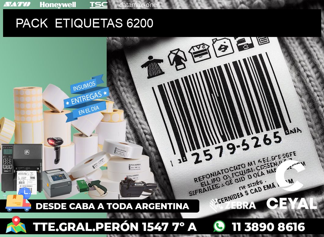PACK  ETIQUETAS 6200