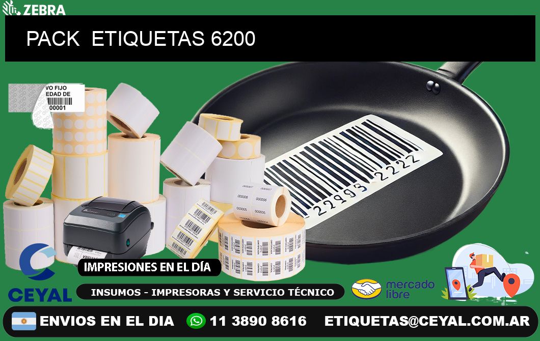PACK  ETIQUETAS 6200