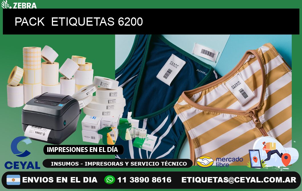 PACK  ETIQUETAS 6200