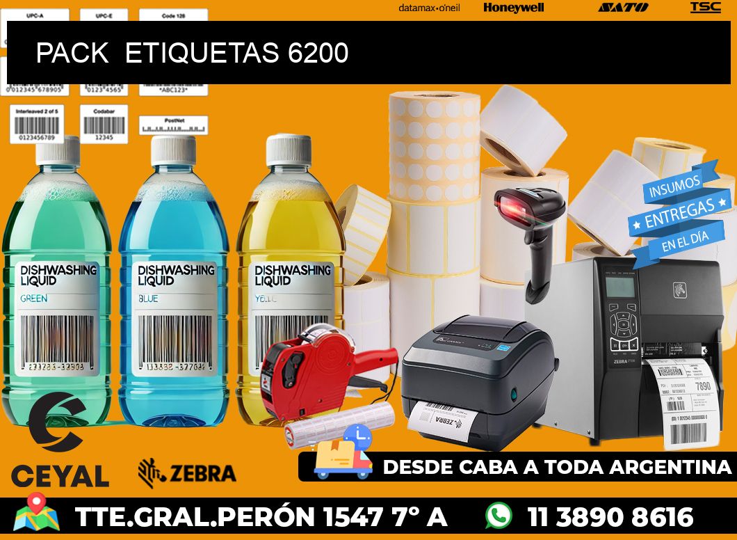 PACK  ETIQUETAS 6200