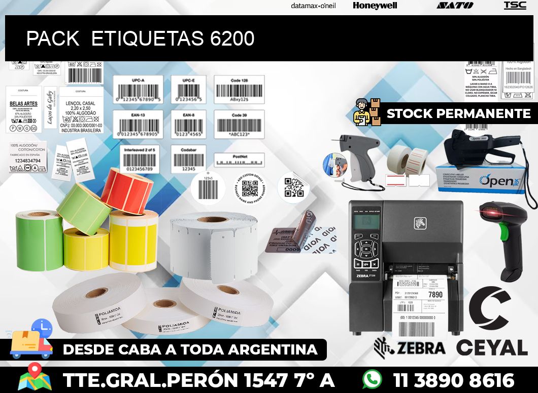 PACK  ETIQUETAS 6200