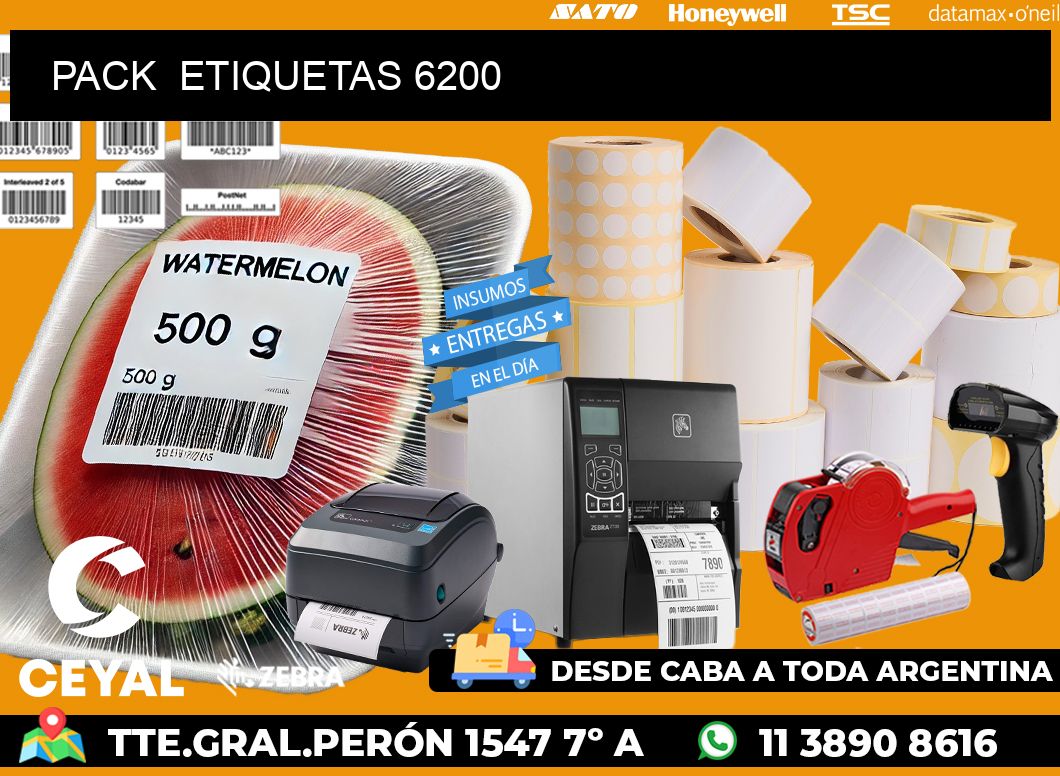 PACK  ETIQUETAS 6200