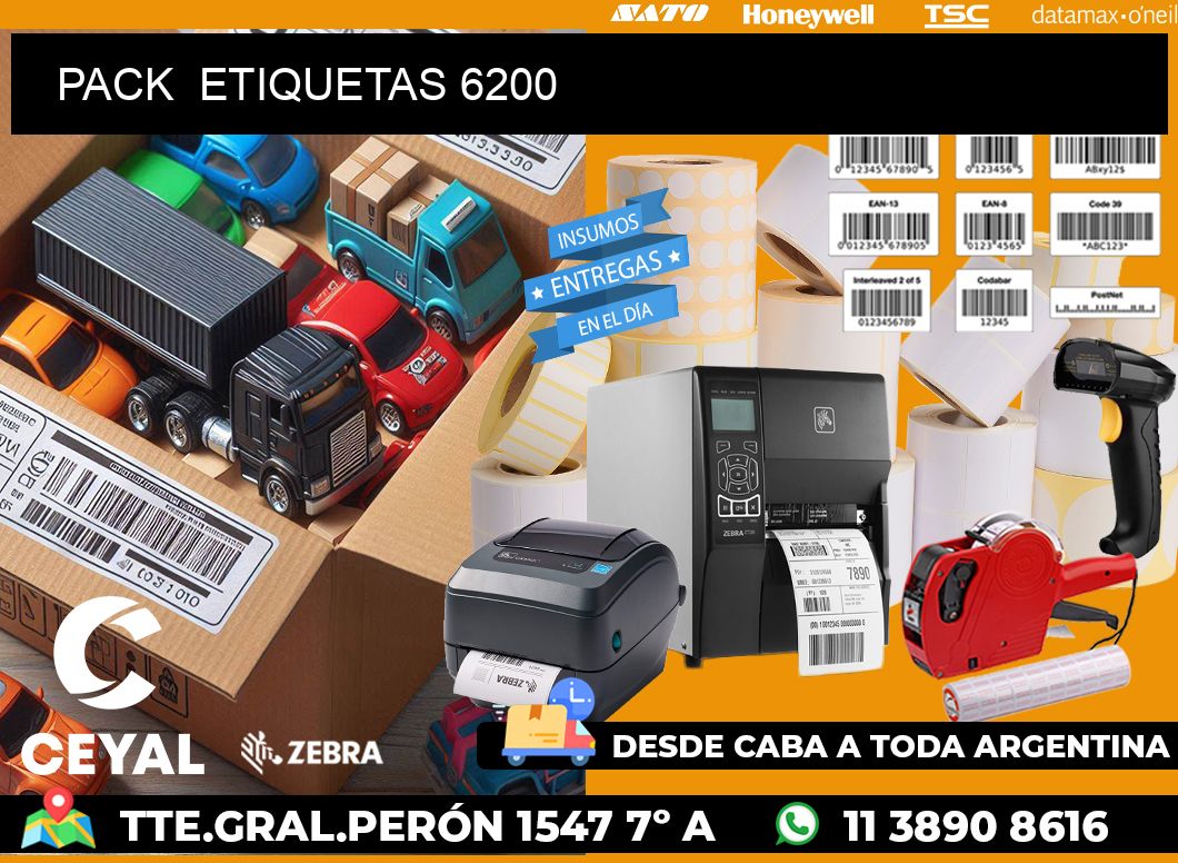 PACK  ETIQUETAS 6200