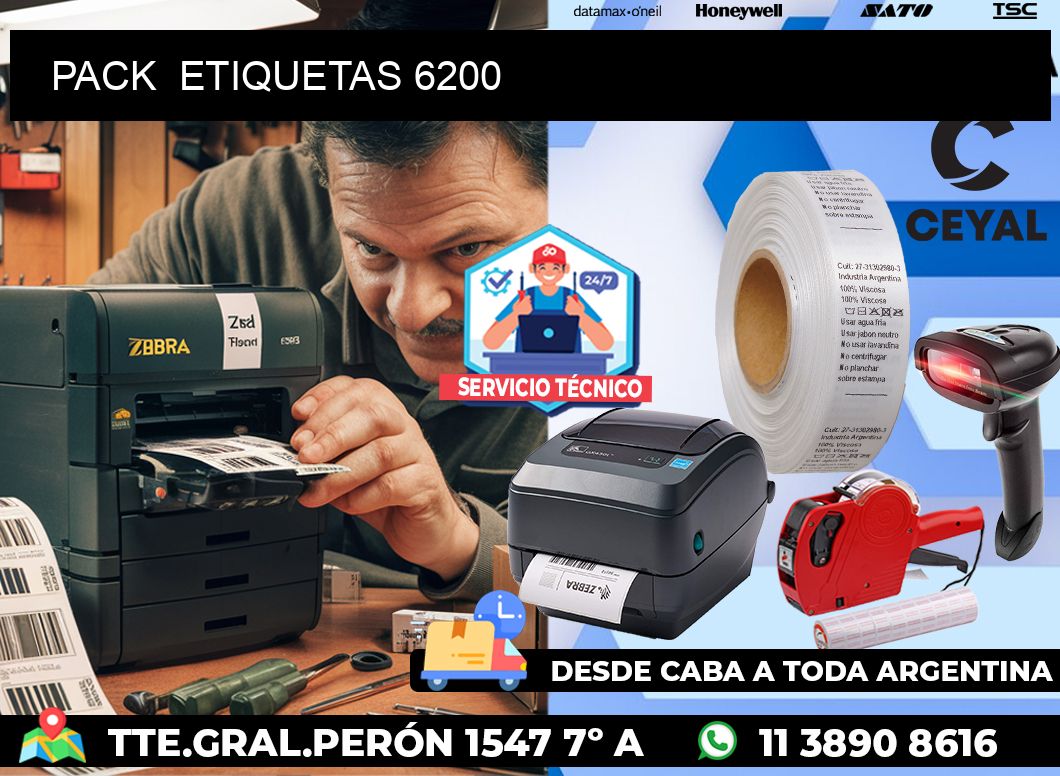 PACK  ETIQUETAS 6200