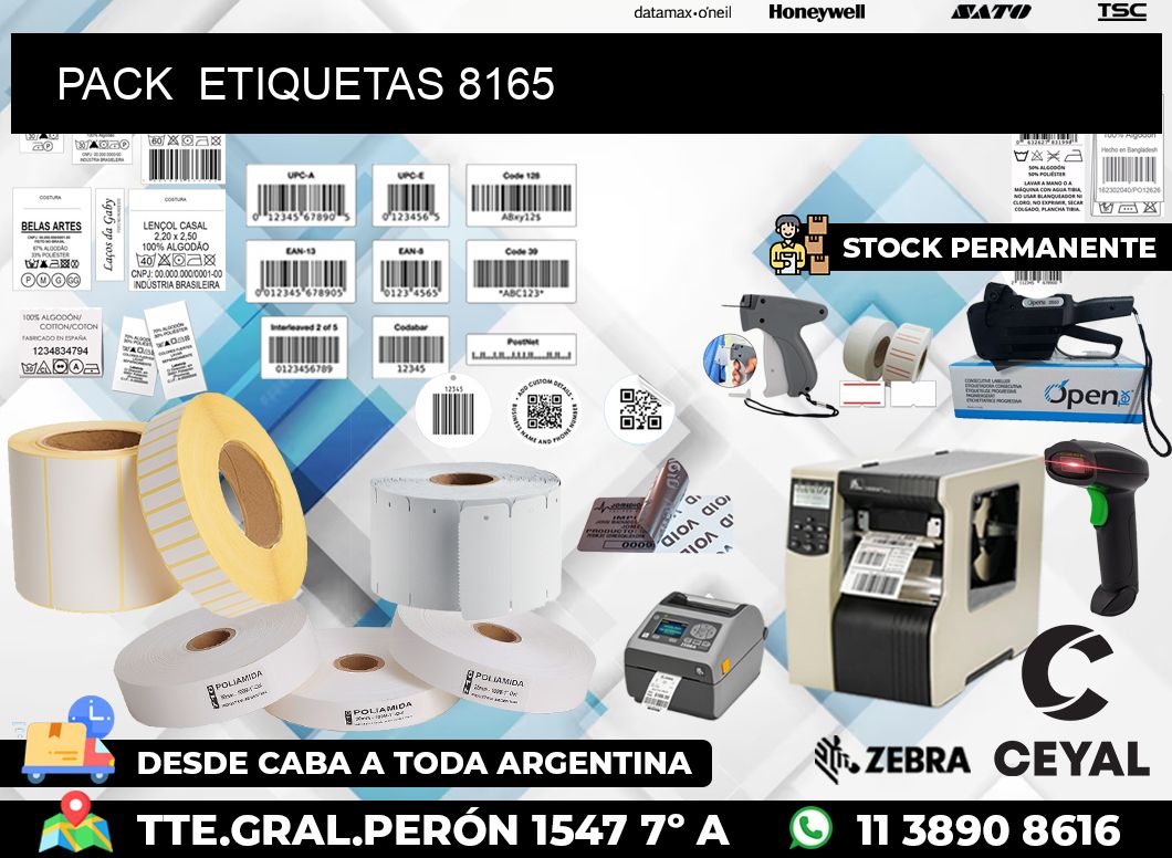 PACK  ETIQUETAS 8165