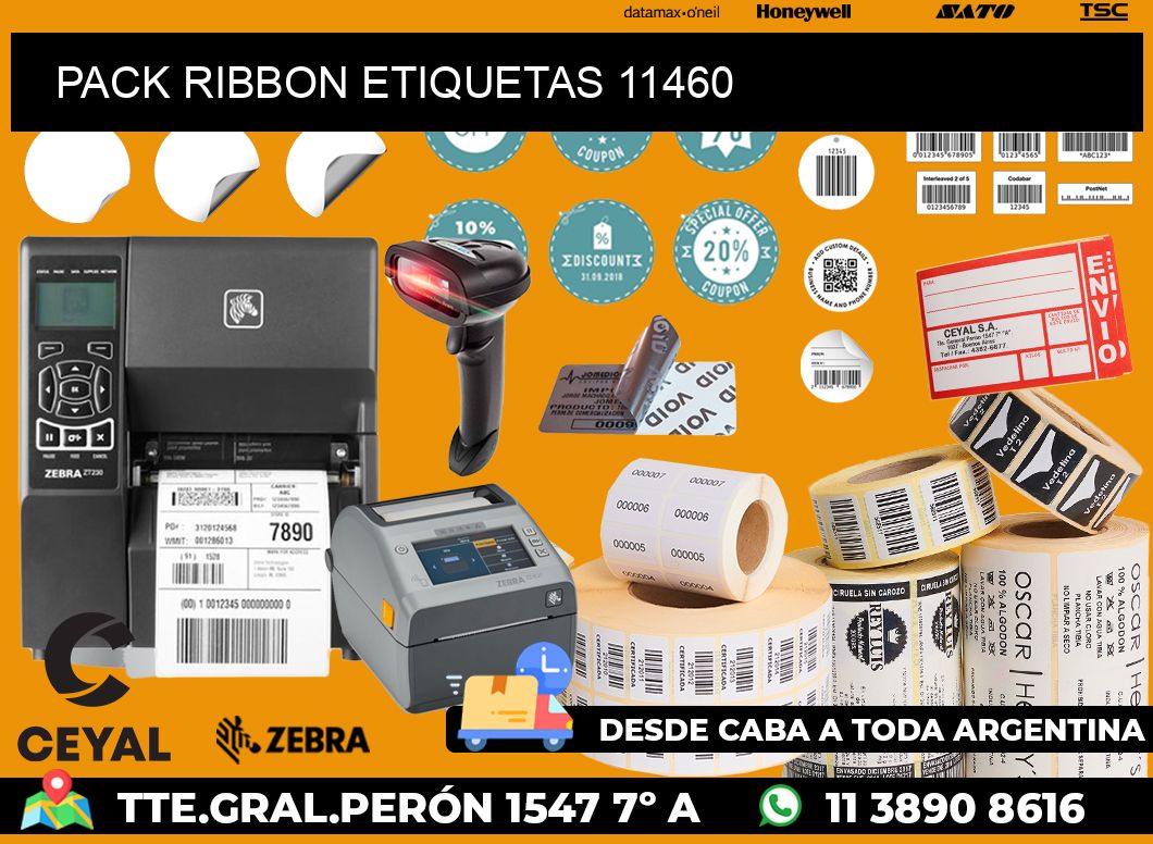 PACK RIBBON ETIQUETAS 11460