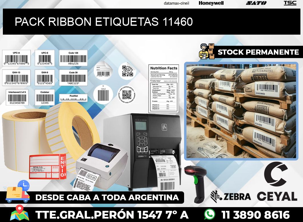 PACK RIBBON ETIQUETAS 11460