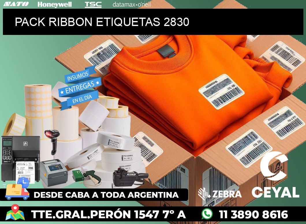 PACK RIBBON ETIQUETAS 2830