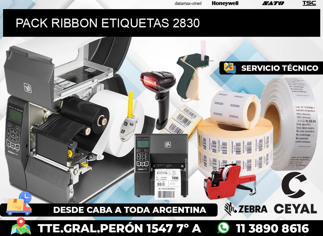 PACK RIBBON ETIQUETAS 2830