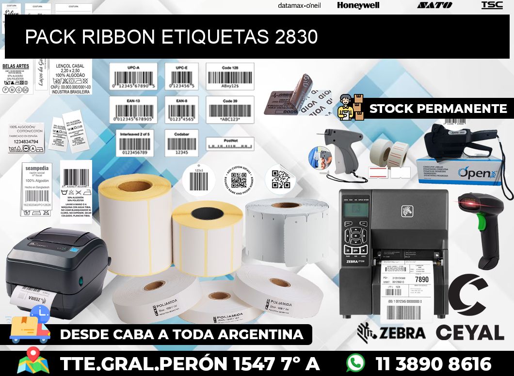 PACK RIBBON ETIQUETAS 2830