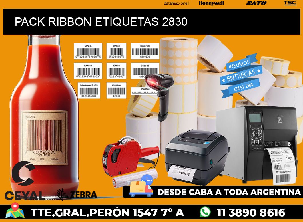 PACK RIBBON ETIQUETAS 2830