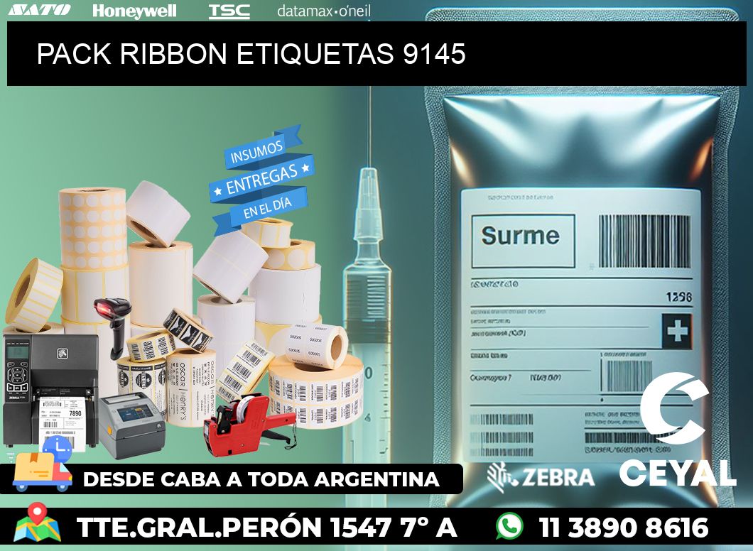 PACK RIBBON ETIQUETAS 9145