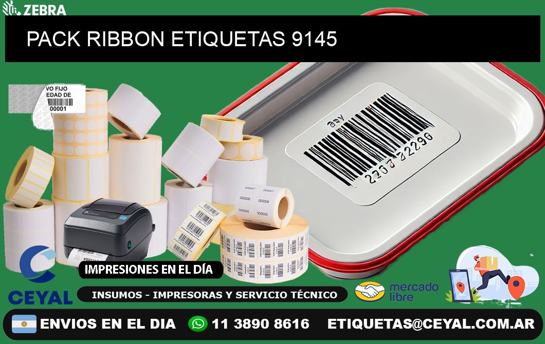 PACK RIBBON ETIQUETAS 9145