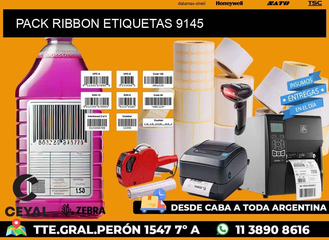 PACK RIBBON ETIQUETAS 9145