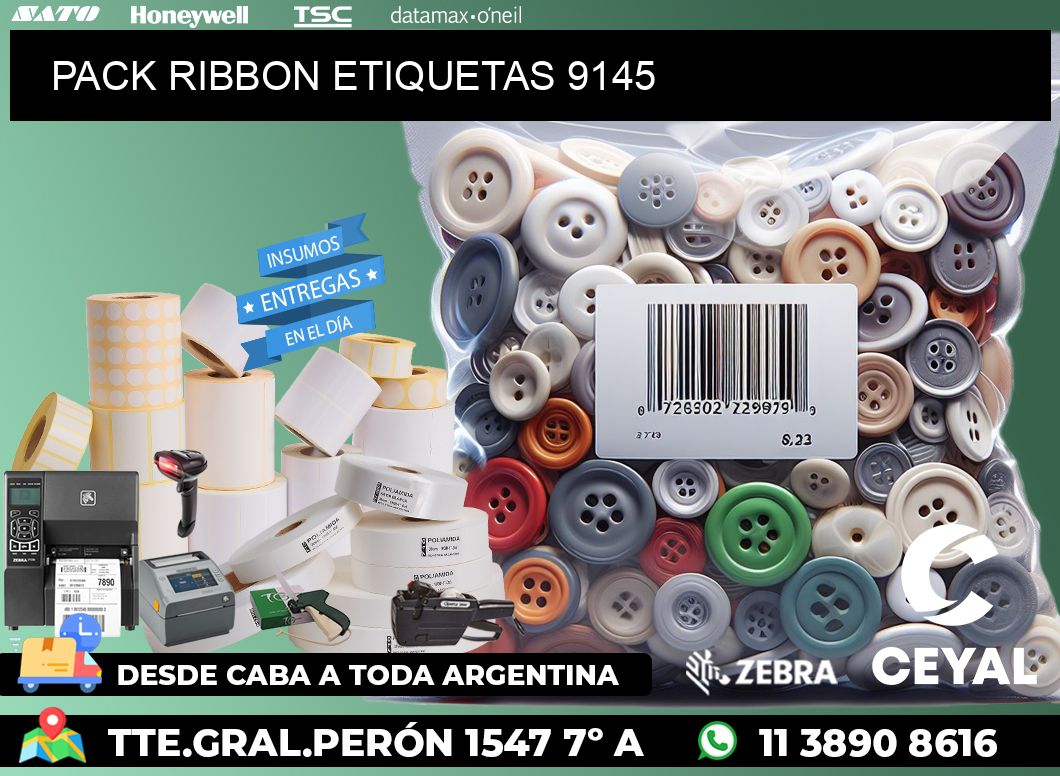 PACK RIBBON ETIQUETAS 9145