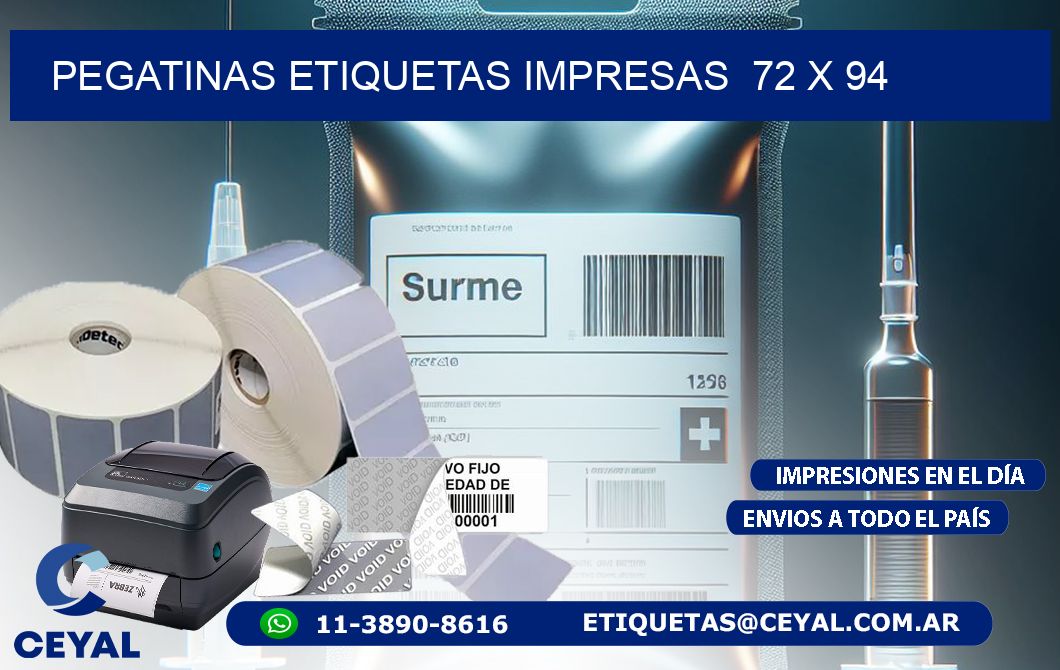 PEGATINAS ETIQUETAS IMPRESAS  72 x 94