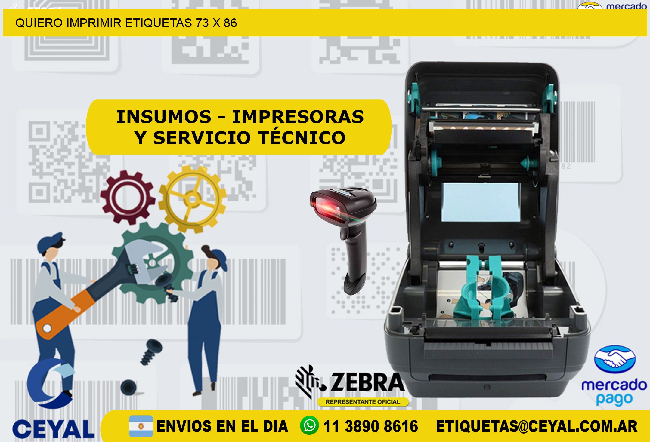 QUIERO IMPRIMIR ETIQUETAS 73 x 86