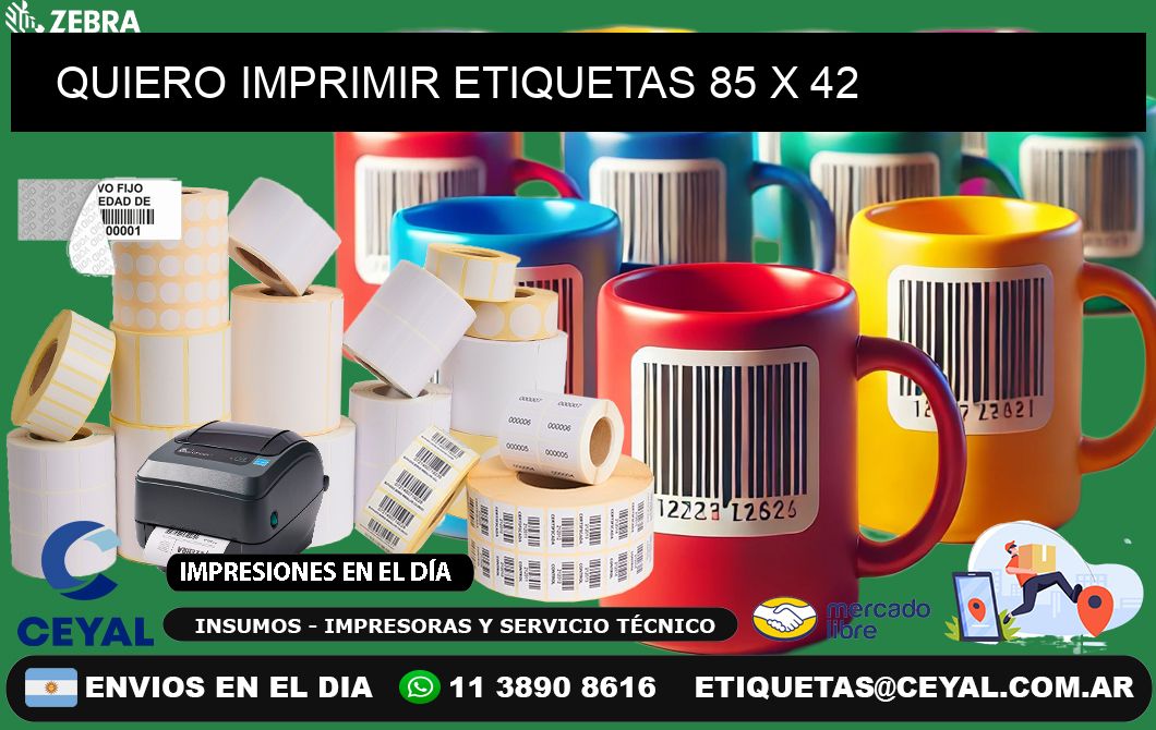 QUIERO IMPRIMIR ETIQUETAS 85 x 42