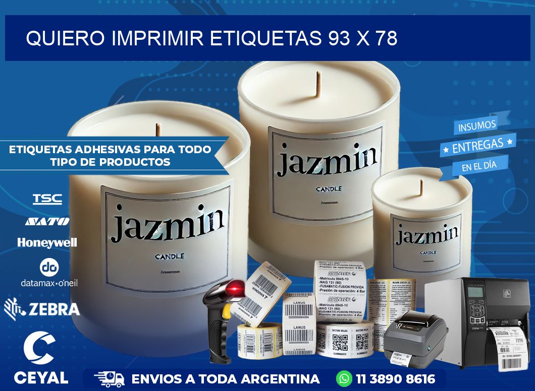 QUIERO IMPRIMIR ETIQUETAS 93 x 78