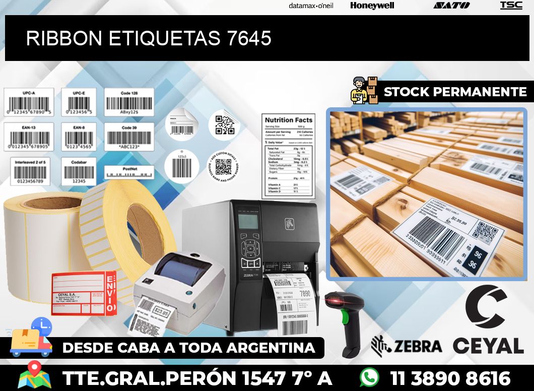 RIBBON ETIQUETAS 7645