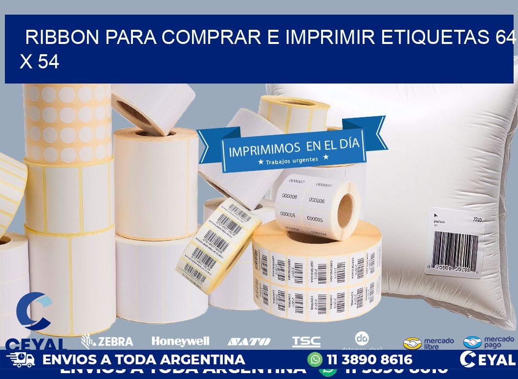 RIBBON PARA COMPRAR E IMPRIMIR ETIQUETAS 64 x 54