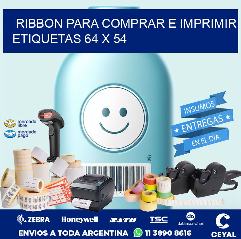 RIBBON PARA COMPRAR E IMPRIMIR ETIQUETAS 64 x 54