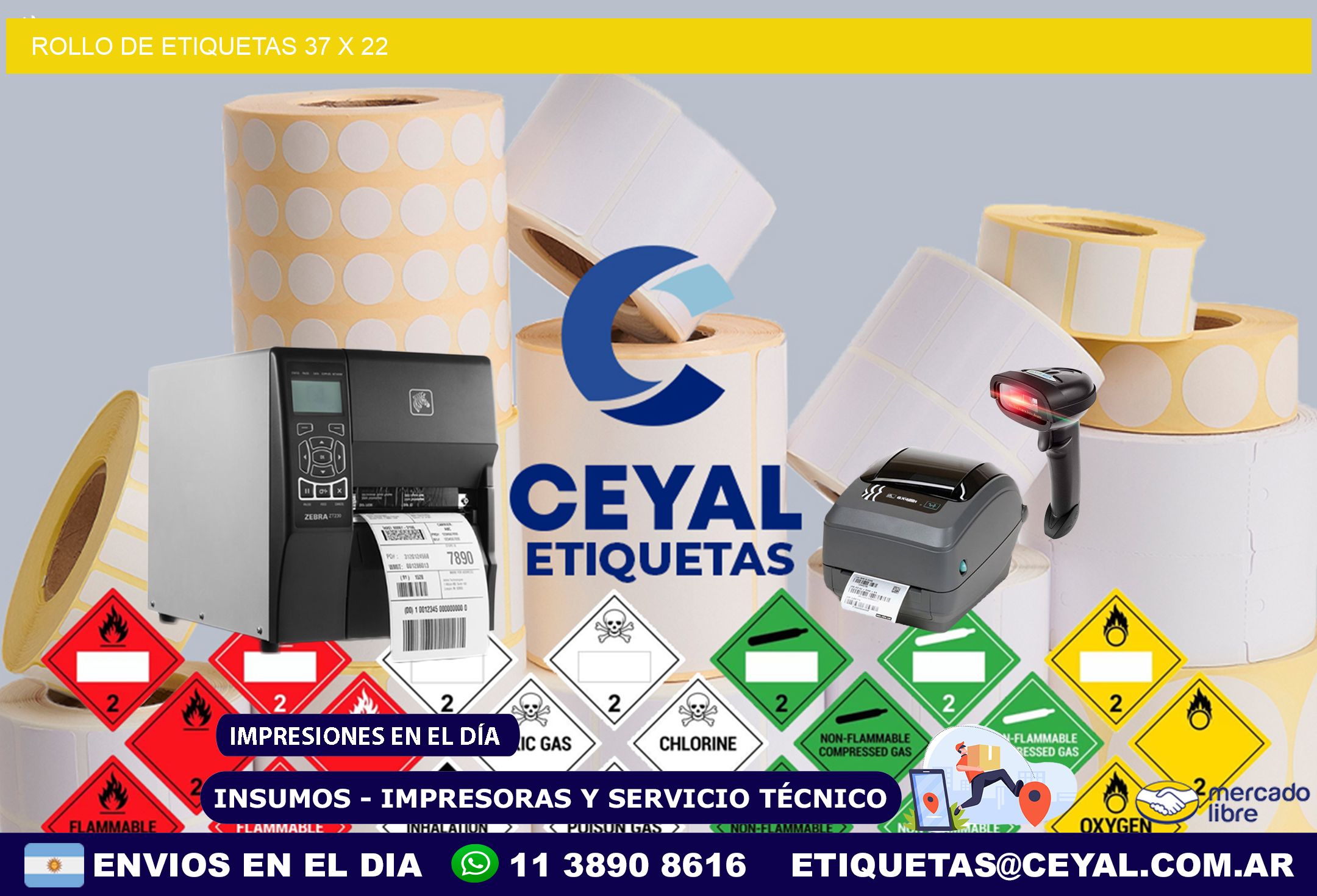 ROLLO DE ETIQUETAS 37 x 22