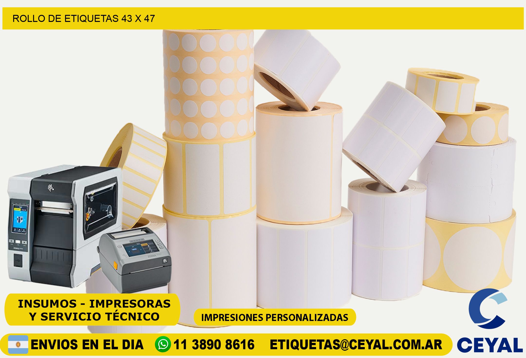 ROLLO DE ETIQUETAS 43 x 47